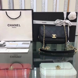 Chanel/香奈儿中国官网包包早春新款真皮菱格斜跨单肩包口盖包AS0138