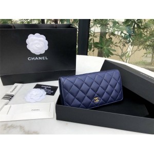 CHANEL香奈儿官网奢侈品包包羊皮经典长款口盖钱包两折钱夹AP0233