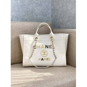 CHANEL香奈儿官网珍品网奢侈品新款经典购物袋拼色字母沙滩包