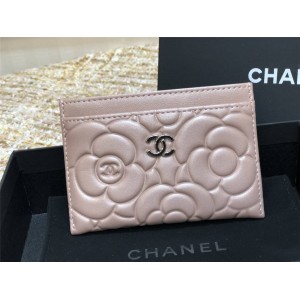 CHANEL香奈儿官网上海奢侈品购物山茶花系列卡片夹卡包A82286