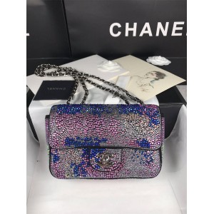 CHANEL香奈儿新款满钻炫彩CF 20 口盖包链条包99880
