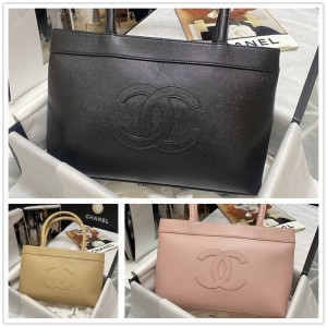 CHANEL香奈儿AS3048 中古款双C大LOGO拉链购物袋