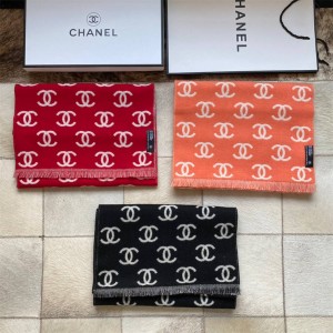 CHANEL香奈儿新款双C满LOGO羊绒围巾