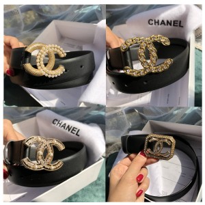 CHANEL香奈儿官方网站新款正品皮带镶钻珍珠3CM腰带AA6805/AA6775
