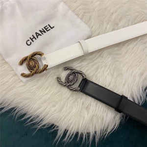 CHANEL香奈儿官方官网皮带奢侈品海外代购头层平纹小牛皮复古铜扣腰带