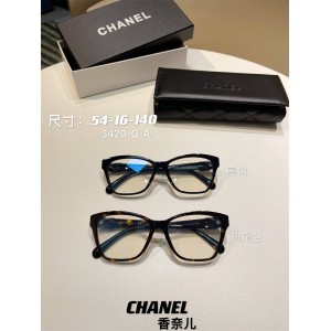 CHANEL香奈儿A75242 CH3420 双C LOGO猫眼形光学眼镜平光镜