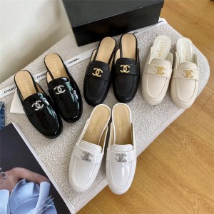 CHANEL官网香奈儿新品发布会鞋子女士真皮乐福鞋半托平底便鞋