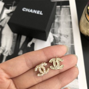 CHANEL香奈儿奢侈品寄卖店新品百周年经典珍珠双C耳钉耳环