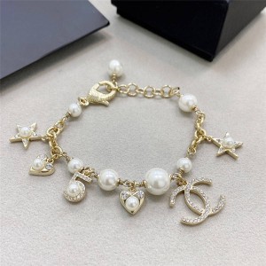 CHANEL香奈儿官网奢侈品代购网双C的金属Logo品牌珍珠手链