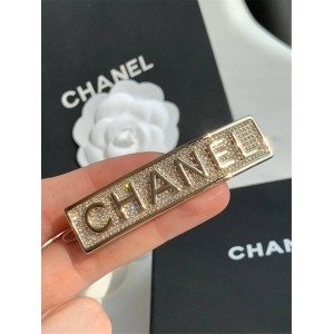 CHANEL香奈儿官网代购网店新款字母logo一字夹满钻方形发夹边夹